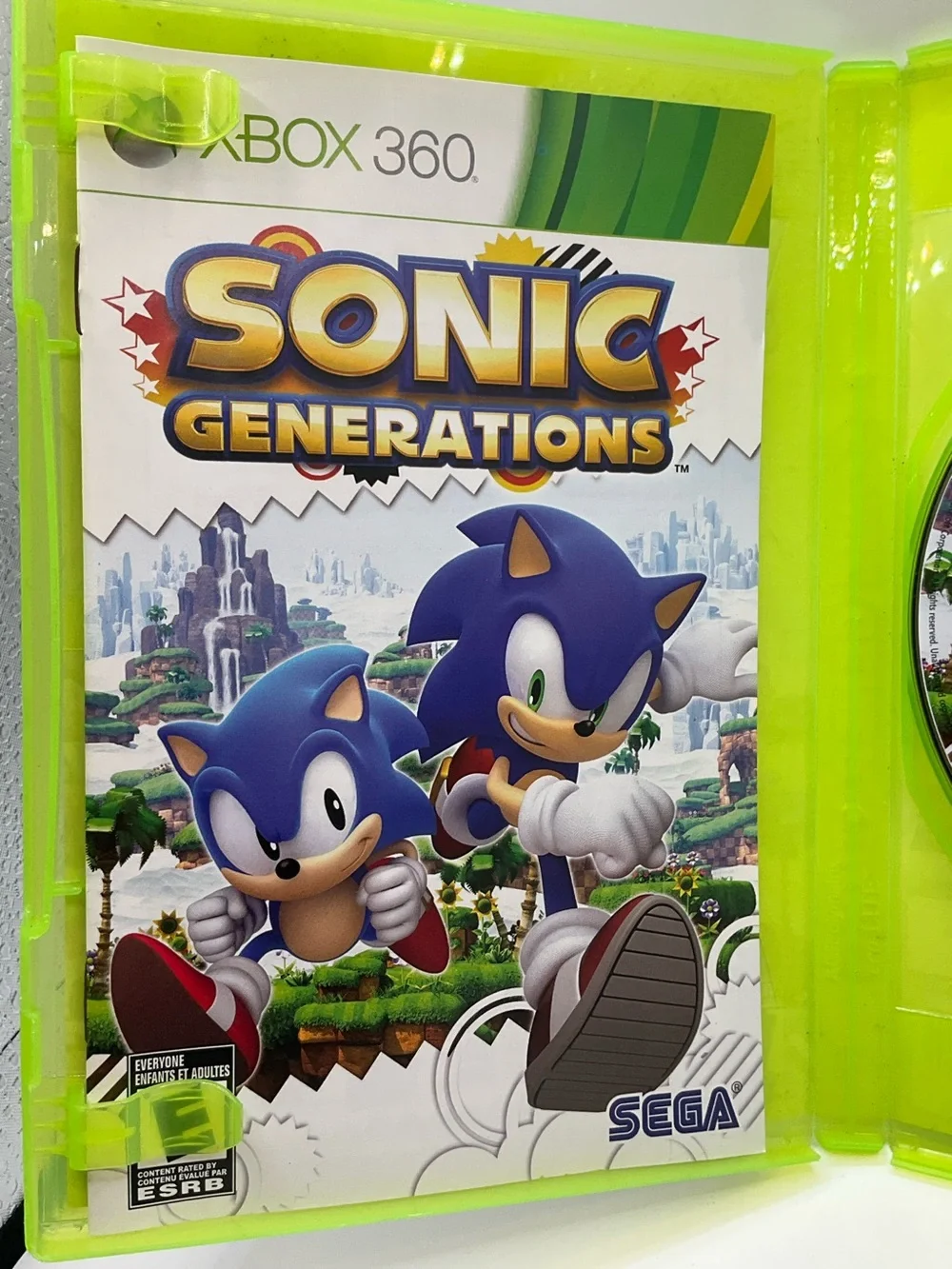 2011 Sonic Generations Xbox 360 SEGA Video Game with Manual, Disc, & Box